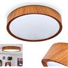 hofstein Lampada a soffitto LED Nexo, lampada a soffitto in look legno/bianco, Ø lampada 33,5 cm, 18 Watt, 2000 Lumen, 3000 K, 1 x LED 18 Watt (lampadina inclusa)