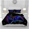 Gegeryozer Set di Biancheria da Letto Gamer 220x240 cm,Set di Copripiumini da Gamepad Stampati in 3D,Copripiumino Gamer in Microfibra con 2 Federe 50 x 75 cm(G4)