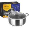 KASANOVA Casseruola antiaderente con rivestimento nido d'ape 28 cm Tri-ply, con coperchio in vetro