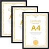 Vasemouh Cornice A4,Perfetto per Casa Ufficio, Cornice Nera PVC, Set di 3