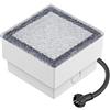 ledscom.de Luce da incasso a pavimento in pietra GORGON per esterni, IP67, angolare, 10 x 10cm, blu