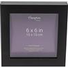 Hampton Frames Cornice portafoto nera 15x15 cm MDF effetto legno, profilo profondo, apertura in plesso, da tavolo o parete, retro con clip girevoli
