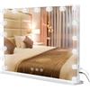 Buildonely Specchio da Trucco Hollywood con 17 Luci LED Regolabili, 3 Modalità, Caricatore USB e Type C, Memoria Intelligente, Controllo Touch, 60x52 cm, Montaggio a Parete, Bianco