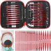 VEGOATY Set di 13 ferri da maglia, 3,0 mm - 10,00 mm, rimovibili, circolari, intercambiabili, in alluminio, per lavori a maglia fai da te