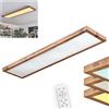 hofstein Plafoniera a LED Salmi, pannello da soffitto dimmerabile in metallo/plastica/MDF nero/effetto legno/bianco, design scandinavo, con telecomando, 36 watt, 380-3800 lumen, 2700-6500 kelvin regolabile CCT