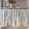 A.Monamour Tenda Corta per Finestra Piccola Blu Tende A Pacchetto Roman Shades In Cotone Opaco Vintage Floreale Tenda a Pannello a Vetro da Cucina Bistrot Caffè Mezza Mantovana Tendina