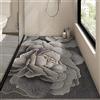 Z·Bling Tappeto Doccia Antiscivolo 50x70cm,Tappetino Vasca in Luffa,Tappeto Bagno Senza Ventose,Tappetino Doccia con Fori di Drenaggio,Motivo Floreale J