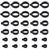 GORGECRAFT 30PCS 3 Misure Anello in Gomma Siliconica Anti-Smarrimento Cinturino Regolabile Nero Diametro Interno 20 mm/13 mm/8 mm Supporto Pendente A Prova di Perdita per Penne Dispositivo