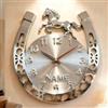 OOEREWGF Regalo di orologio da parete personalizzato per gli amanti del cavallo, stampa piatta 2D personalizzata a forma di ferretto stile orologio a parete appeso decorazione della casa