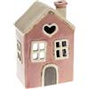 Home of Christmas Lichthaus | Tealight Cottage | Candeliere | Portacandele | Ceramica (Rosa/Beige 15 x 10 x 8 cm)