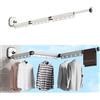 GDWD Stendibiancheria retrattile, appendiabiti a parete con ventosa, retrattile, pieghevole, con gancio e porta asciugamani, balcone, biancheria, bagno, camera da letto (bianco latteo)