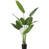HOMCOM Pianta Artificiale da 160 cm a 10 Foglie in PEVA con Vaso da Ø16.5x13.5 cm, Pianta Verde Finta in Plastica