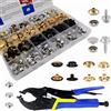 SUNAROC Set Bottoni Automatici A Pressione, 15mm Bottoni A Pressione Metallo Bottone A Pressione Vite Per Cuoio Zaini Cappello Borsa Cinture Pelle Tende, Tela, Cucito, Teloni