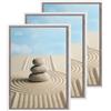 Lincoolart Cornice portafoto 40x60 cm, legno bianco, vetro acrilico infrangibile, set 3 pezzi