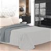 IlGruppone Trapuntino Bicolore Copriletto Prodotto Italiano Manopesca Duck Friendly Primavera Autunno Coperta Leggera Effetto Piuma (Matrimoniale, GrigioLunar)