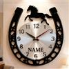 OOEREWGF Regalo di orologio da parete personalizzato per gli amanti del cavallo, stampa piatta 2D personalizzata a forma di ferretto stile orologio a parete appeso decorazione della casa