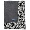 Seamar Telo Mare Okoa Bordo Leopardato Spugna Velour 100% Cotone Asciugamano da Spiaggia Tinta Unita (Grigio Animalier)