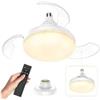 10ELED Ventilatori da Soffitto con Lampada, Plafoniera da 30W Con Ventilatore e Telecomando, LED Dimmerabile in 3 Colori, 4 Velocità Con Timer, Ventilatore da Soffitto Per Camera da Letto, Dormitorio