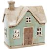 Home of Christmas Portacandele luminoso | Casetta luminosa | Portacandele | Portacandele | Ceramica (azzurro/beige 15 x 13,7 x 7,5 cm)
