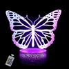 INTUPGD Farfalla Lampada 3D Luce Notturna Bambini LED Illusione Ottica Lampade, 16 Cambia Colore con Telecomando Touch, Regali di Compleanno per Ragazzi e Ragazze