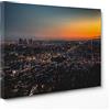ConKrea QUADRO SU TELA CANVAS - INTELAIATO - PRONTO DA APPENDERE - Los Angeles Skyline - L.A. California - USA America - 50x70cm - Senza Cornice - (cod.1824)