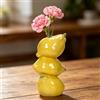 MerwDeeyt Vaso per fiori a forma di limone, 10,8 x 20,1 cm, creativo, a forma di frutta, vaso in ceramica, piccoli vasi decorativi per fiori secchi, soggiorno, ufficio, mensola styling