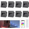 Arotelicht 8pcs LED illuminazione per scale da incasso 230 V RGB+WW+CW Bluetooth con telecomando, controllo APP Applique da passeggio 1,5 W 68 mm (taglia non-60 mm) IP44 interno esterno luce dei