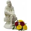 KULIA® Sai Baba Statue Statuetta decorativa di Sai Baba (divinità indù) in poliresina; accessorio per rituali Puja e decorazione casa/tempio, ideale come regalo per la festività di Rakhi.