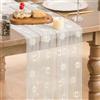 Artoid Mode Runner da tavola in tulle bianco con ricamo margherita, 70 x 300 cm, decorazione da tavolo per cucina estiva per interni, decorazione per feste e vacanze