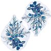 GORGECRAFT 2 Pz 400mm Fiore 3D Ricamo Applique in Pizzo Paillettes Ricamato Trim Appliques Patch Floreali da Cucire Strass Tessuto Decorazione Artigianale per Abito da Sposa Accessorio, Blu