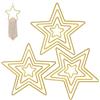 NVGFTG Set di 12 anelli di metallo a forma di stella 5/10/15/20 cm, in metallo, con stelle in metallo, per fai da te, decorazione acchiappasogni, fai da te (oro)