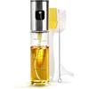Moritz & Moritz Nebulizzatore per olio, 90 ml, compatto in vetro, per cucina, barbecue e friggitrice ad aria, adatto per olio, aceto, acqua e salsa di soia, con spazzola e strumento per spalmare