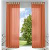 Gardinenbox 61000CN - Set di 2 tende trasparenti per soggiorno, in voile, con passanti, con chiusura a nastro, 245 x 140 cm, in terracotta