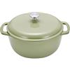 Amazon Basics Pentola Olandese in Ghisa con Coperchio, Smaltata, Tonda, Doppi Manici, Resistente, Grande, 6.9L, Verde Oliva