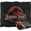 Trevco Jurassic Park Classic Logo Coperta super morbida al tatto setoso - 152 x 127 cm
