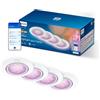 Philips Smart Lighting GU10 Kit, Luci LED, 4 Pz, Faretti da Incasso, Luce Bianca Tunabel e Colori, Soluz Integrata, Testa Inclinabile, Intensità Regolabile, Controlli via App, Comandi Vocali, Bianco