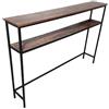 Relaxdays Consolle Stretta in Metallo e MDF, 80x120x20 cm, 2 Ripiani, Ingresso, Marrone/Nero