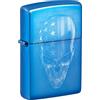 Zippo - Accendino tempesta con teschio americano, blu lucido, foto ricaricabile, riutilizzabile, antivento, confezione regalo, made in USA
