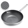 GreenPan APEX Wok Ibrido 28 cm, Thermobond Tri-Ply, Inox e Ceramica Antiaderente con Diamanti, Senza PFAS, Induzione, Cucina Asiatica, Forno 220°C, Argento