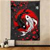Sanzugh Arazzo giapponese Yin Yang Koi, fresco rosso e nero anime Sakura Art Arazzo verticale da appendere alla parete per uomini, camera da letto, soggiorno, ufficio, decorazione 101 x 152 cm, poster con