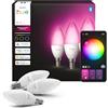 Philips Hue Smart LED Lampadina Design Candela, B39, E14, 3Pz, Lampadine Smart, Illuminazione Spettro Completo 1000K-20000K, 500 lm, Regolazione Ultrafluida, Chromasync, Alexa, Google Home, Apple Home