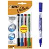 BIC Velleda - Pennarelli per lavagna, cancellabili a secco, punta conica, colori assortiti, confezione da 4 - 1 unità