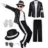 Generico Popstar Costume Bambino, Costume Popstar Bambino, Vestito Rockstar Carnevale 3-12 Anni, L