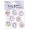 PaPIerDraCHeN 8 Mini Spille per Bottoni (25mm) Come Regalo per Il Compleanno dei Bambini | Decorazione per Astuccio o Borsa di Scuola | Regalo per Il Primo Giorno di Scuola - Design Unicorno - Set 2