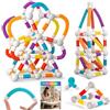 ROUSKY Giocattolo magnetico da costruzione, 66 pezzi, 24 sfere e 42 aste flessibili, giocattolo educativo STEM per bambini dai 3 anni, 23,8 x 16,5 x 16 cm (66 pezzi)