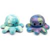 Generisch Peluche a forma di polpo reversibile, 20 cm, con due emozioni, morbido peluche, regalo per bambini (blu)