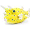 RLOMUTE Peluche Pesce mucca dalle lunghe corna Giocattolo pescare morbido e carino adatto per San Christmas regali camera da letto decorazione per la casa regalo per bambini 11pollici giallo