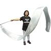 Winged Sirenny Fascia di Seta Lunghissima 4m per Danza, Arte Flusso, Gioco e Meditazione, Nastro Fluido con Bacchetta, Colori Sfumati a Mano (Bianco)