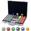 Boyzhood Chip da poker con numeri, set di chip da poker da 500 pezzi con custodia da viaggio in alluminio, set da poker da 11,5 grammi per Texas Holdem e Blackjack Gambling.