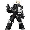 HiPlay JOYTOY Warhammer 40.000: Space Marine 2 Black Templars Heavy Intercessor con Heavy Bolt Rifle e Bolt Pistol (JT03721 Edizione Gioco) Action Figure in scala 1/18